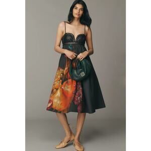 Anthropologie Maeve Twofer Faux Leather Babydoll Dress. Size S. Retails $228